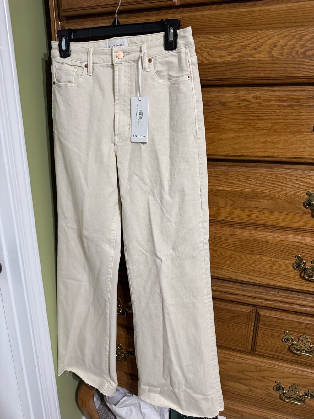 Dear John Ivory Wide-Leg Jeans